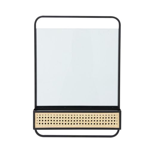 CH MIRROR#1-21654 BLACK/RATTAN